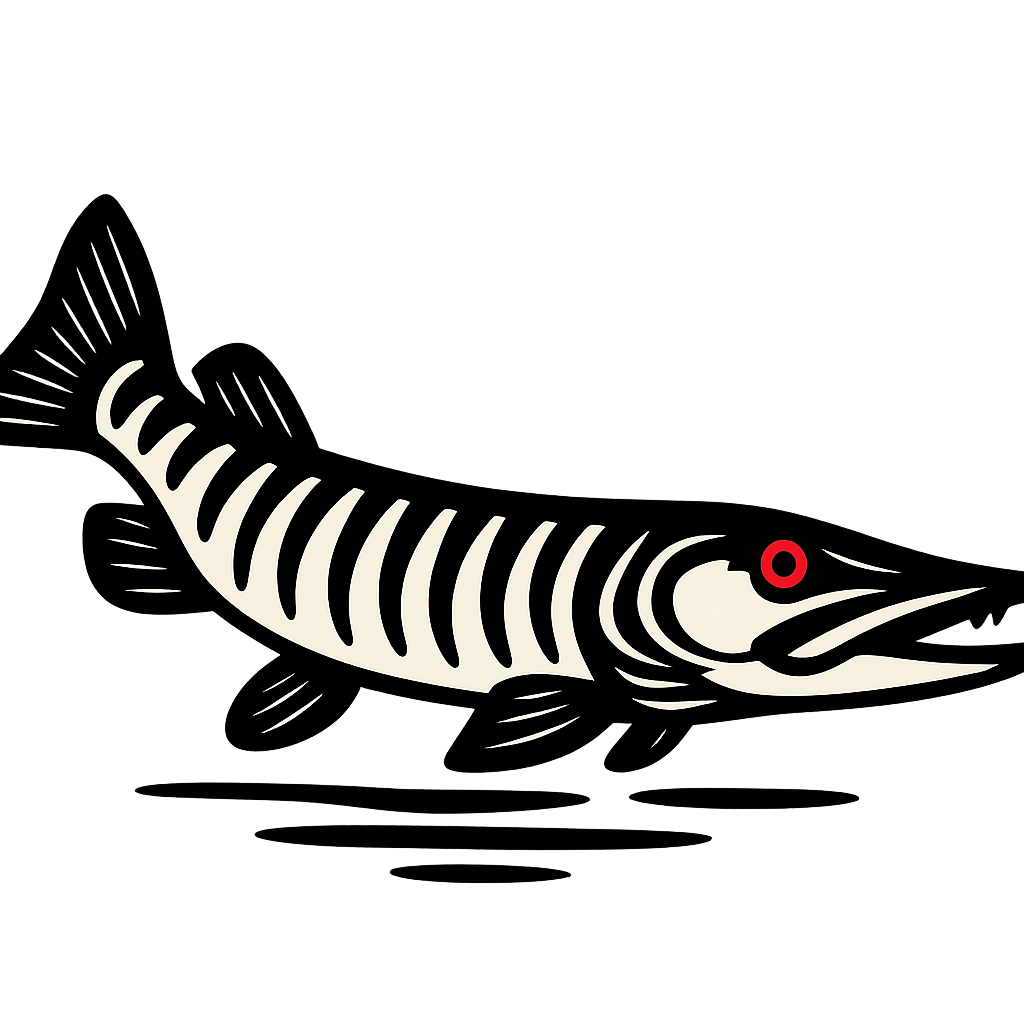 Swimming muskellunge fish
